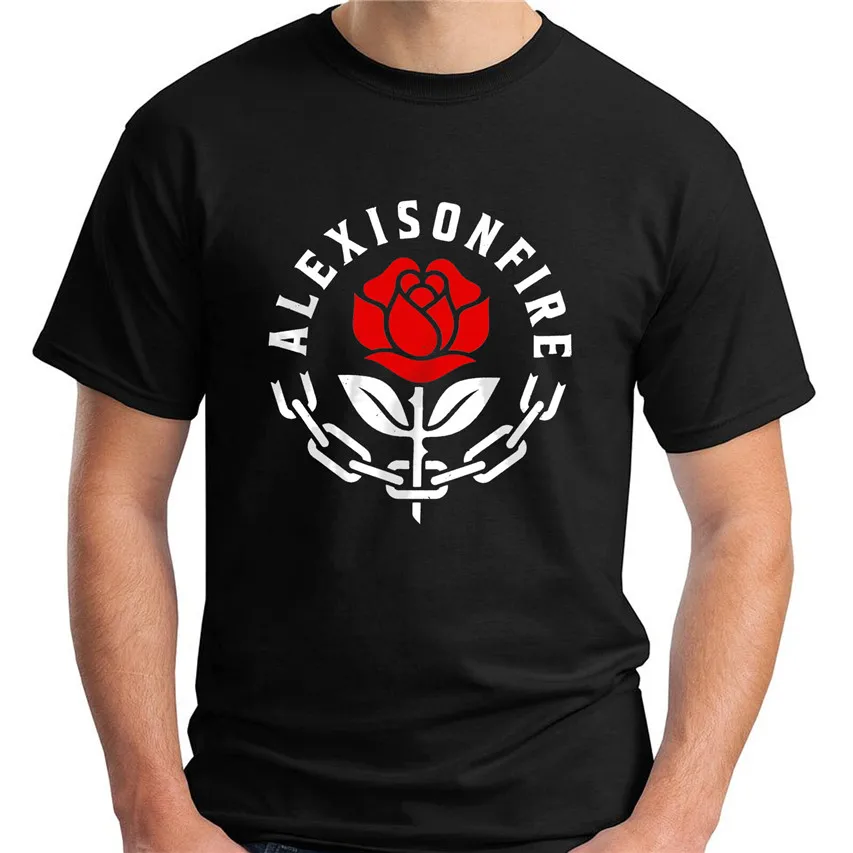 Новый Alexisonfire рок-группы Роза логотип короткий рукав черный Для мужчин футболки с