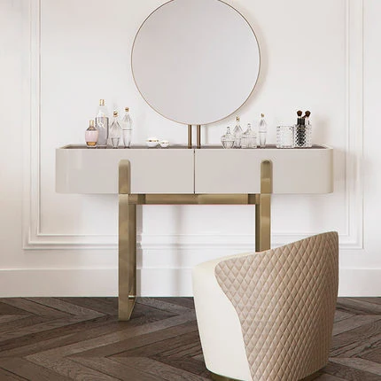 

Современный роскошный стильный металлический твердый деревянный столик для макияжа с лучшей ценой для женской спальни