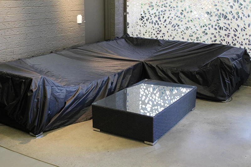 Черная ткань Оксфорд водонепроницаемый уличный L образный угловой чехол для