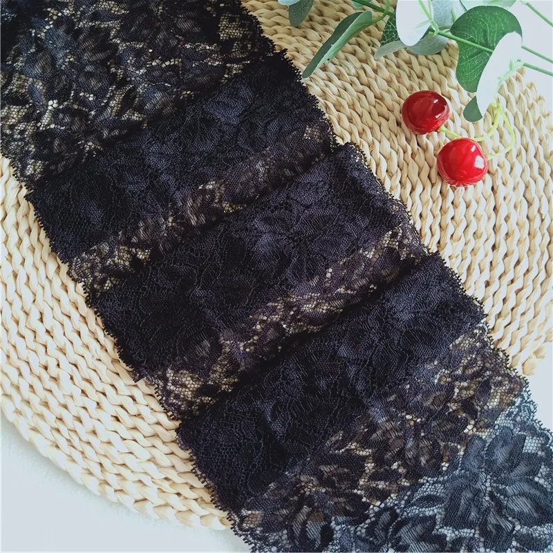 Швейцарская кружевная ткань с вышивкой белого и черного цветов 14 5 см