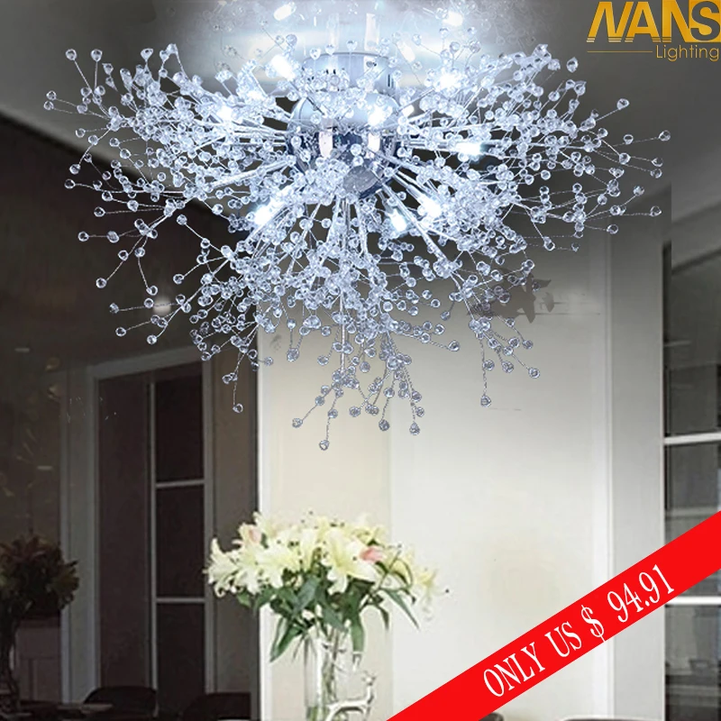 Потолочные светильники Ganeed современные белые светодиодные плафоны хрустальные