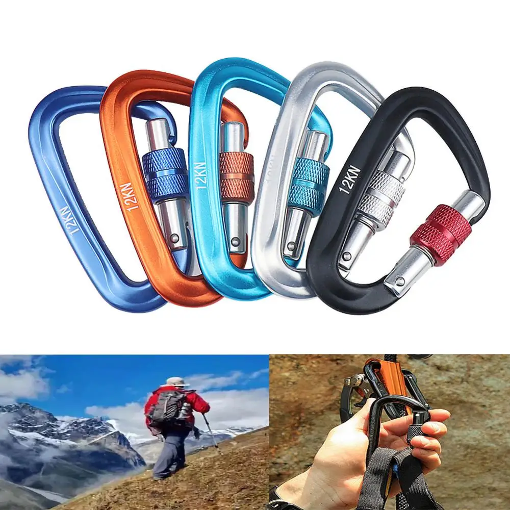 7075 aviation aluminum carabiner hanging 12KN Outdoor Camping Equipment Hunting Survival Kit Lock Tool | Спорт и развлечения