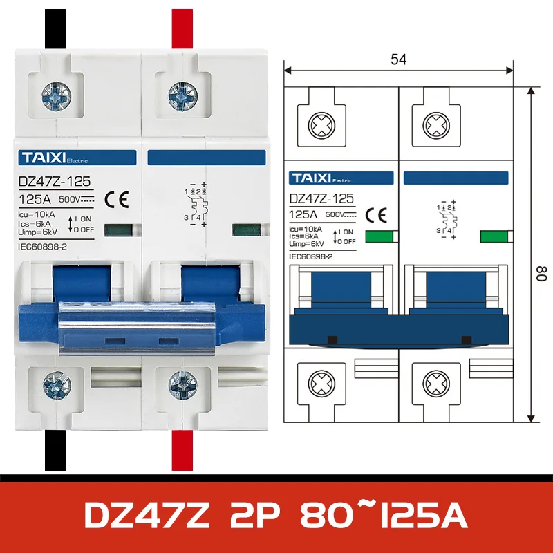 Миниатюрные автоматические выключатели на солнечной энергии PV MCB DC 1000 В 2P 60A 500
