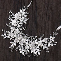 pearl rhinestone bridal flower headband hair accessories for prom tiara wedding accessories bride headband leaf flower headband