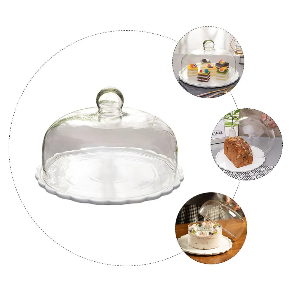 1 Набор пылезащитный стеклянный чехол для торта хлеба Крышка еды поднос закусок
