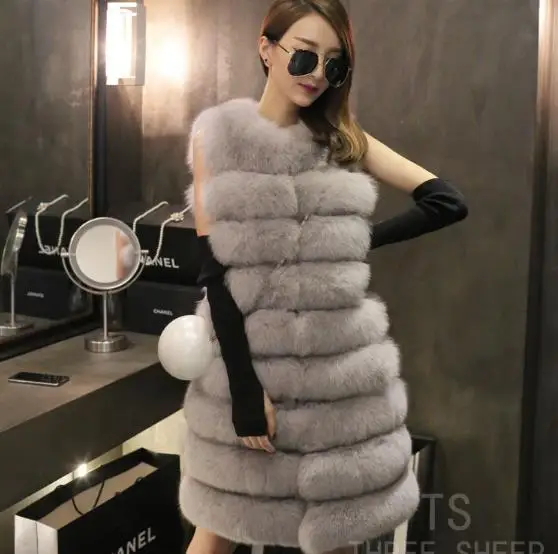 Меховые 2019 зимние женские пальто из искусственного меха жилет меховые жилетки