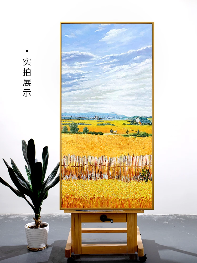 

Hand-Painted Oil Painting Vincent Van Gogh Harvest Landscape Famous Paintings Wall Art for Living Room Bedroom Decor No Framed