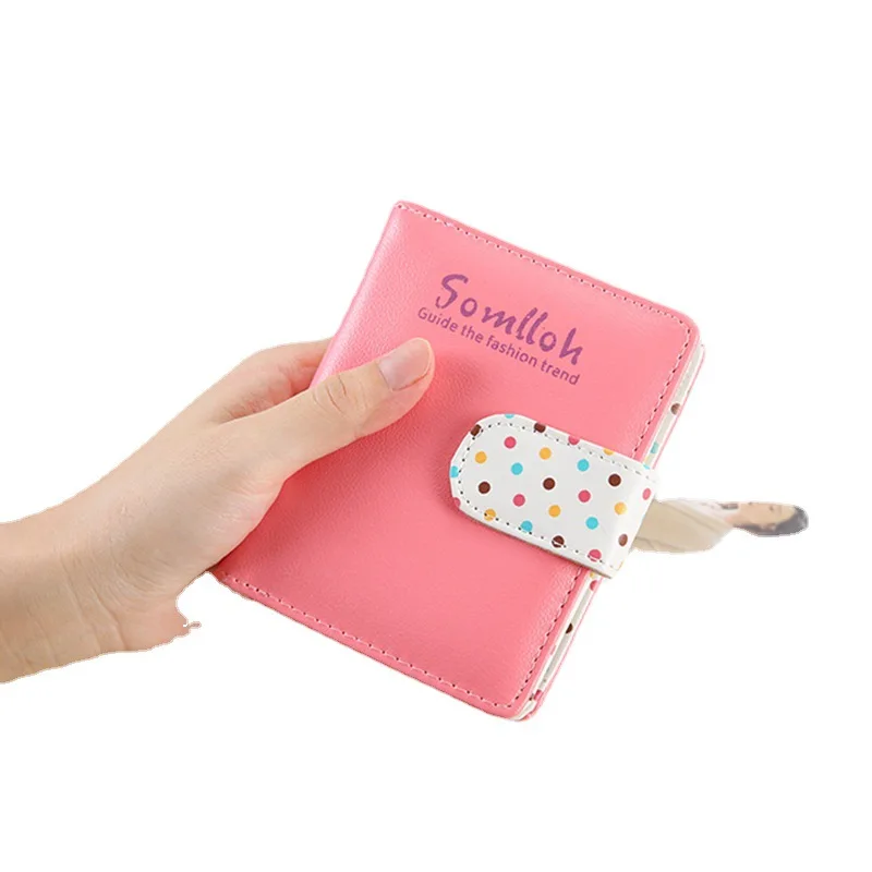 

Fashion Candy Colors Women Wallets Short Polka Dots Leather Zipper Small Wallet Purse Cards Holder For Girls Women Laddies