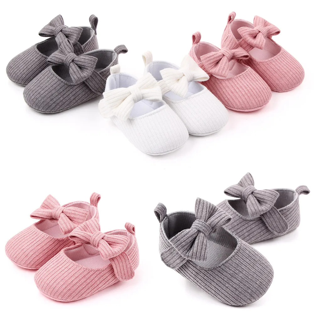 

2020 Summer Solid Colour Baby Girl Shoes Newborn Infant First Walker Shoes Bowknot Soft Sole Prewalker Sneakers Casual Shoes18M