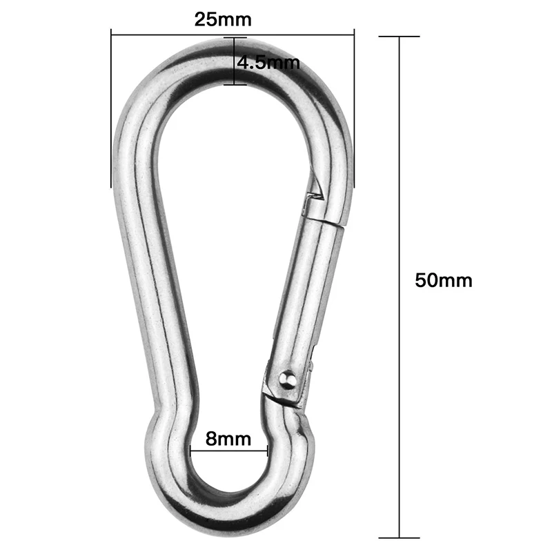 

6 Pcs Stainless Steel 1.8 Inch Pad Eye Plate U Hooks Snap Hook Marine Hardware Staple Hook Loop with Screws