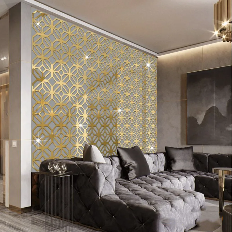 

12 шт., зеркальные настенные наклейки, 28 х28 см