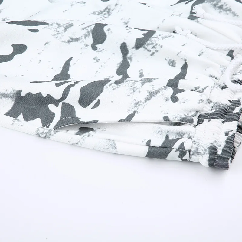 

Ink Painting Hip Hop Womens Joggers Sweatpants Elastic High Waist Casual Women Trousers White Black Cargo Sport Pants