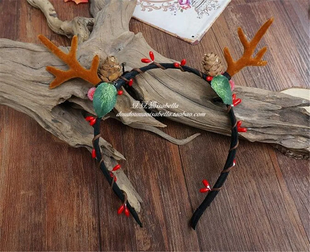 Оленьи рога повязка на голову Рождество Пасха Хэллоуин вечерние DIY женский