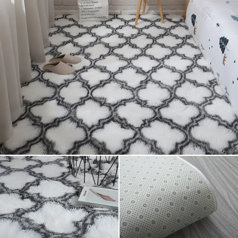 New Geometric Pattern Carpets Shaggy Kids Room Living Bedside Rugs Soft Fluffy Plush Mats Rug For Bedroom Home Decor | Дом и сад