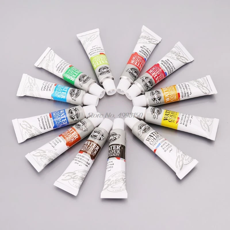 12 цветов трубки 6 мл Краска Трубка Рисование краска ing акварельный пигмент набор с