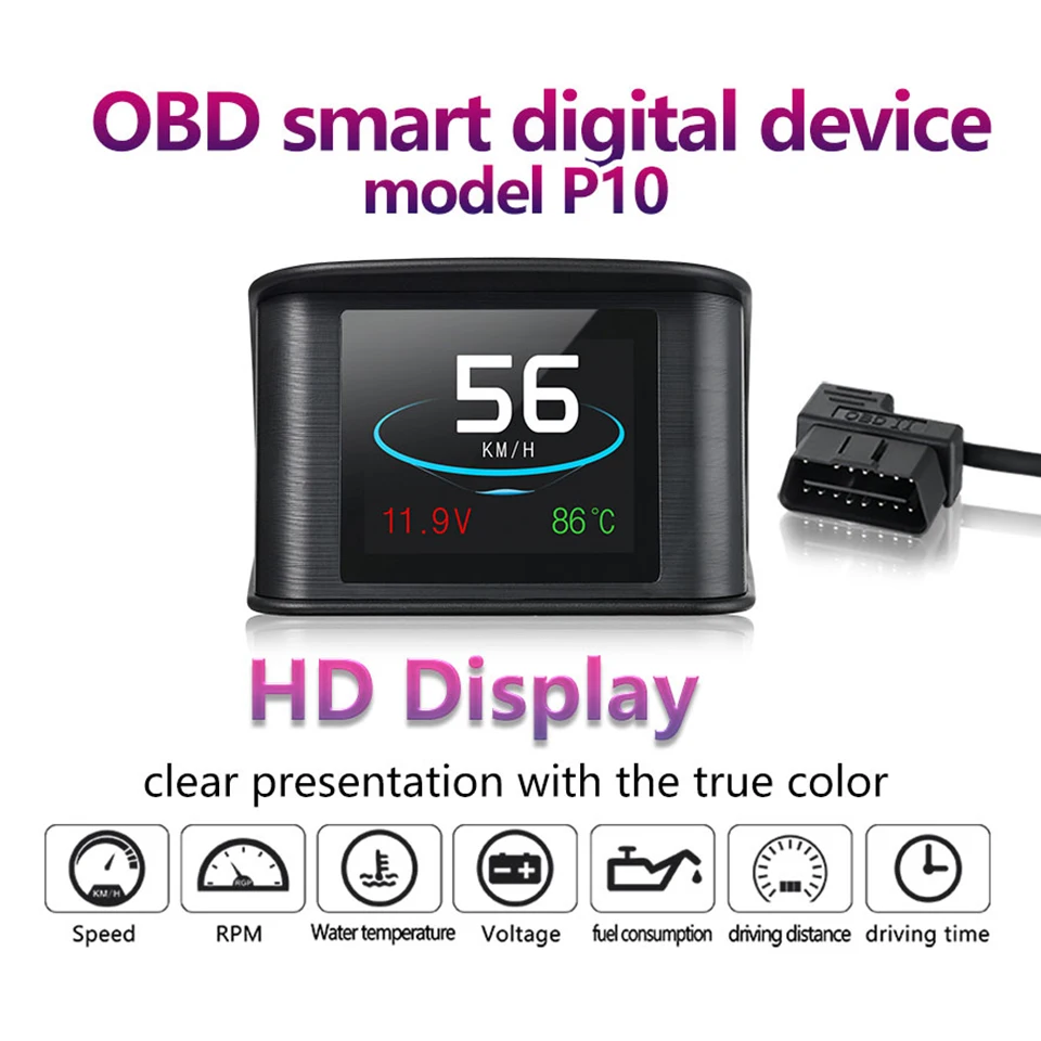 Цифровой автомобильный проектор GPS OBD спидометр датчик температуры RPM