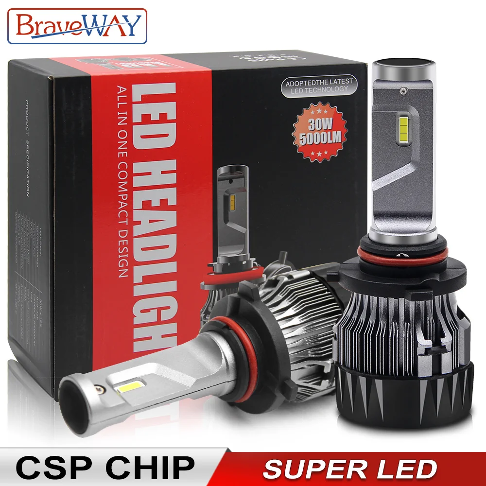 BraveWay Super 9006/HB4 светодиодные фары HIR2/9012 светодиодный ные лампы для автомобиля 12 В 9005