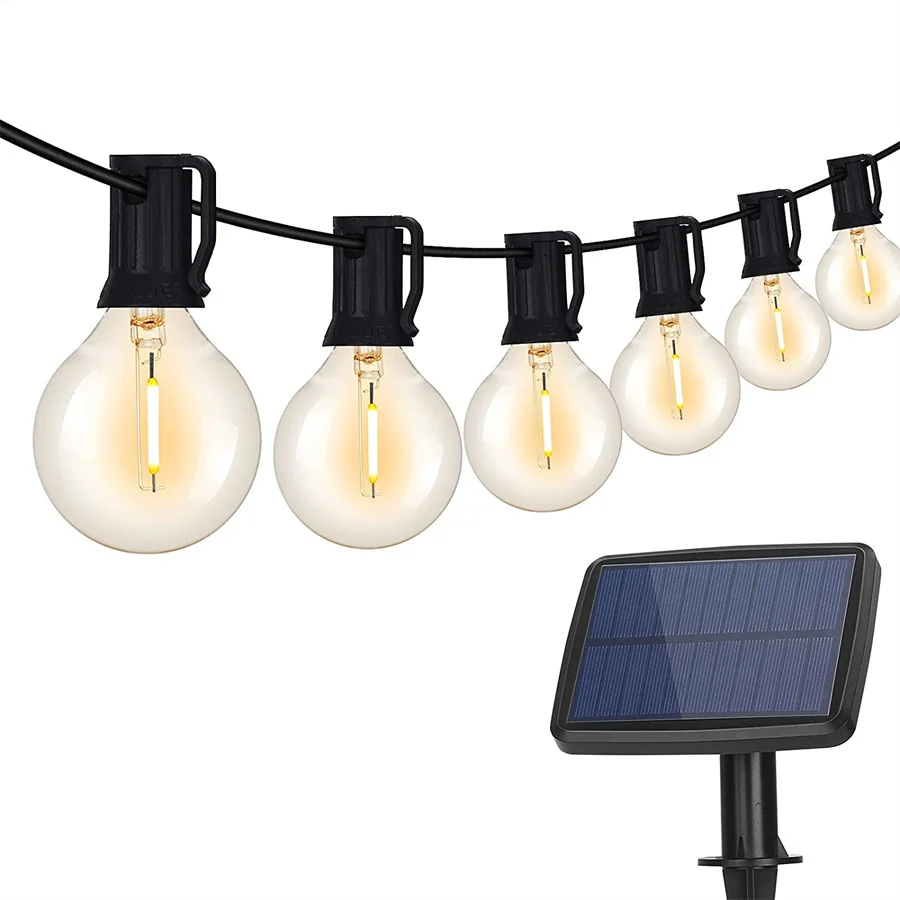 

10/25LED Глобус строки солнечный светильник E12 открытый G40 шар Фея светильник на заднем дворе бистро Пергола вечерние висячие украшения гирлянд...