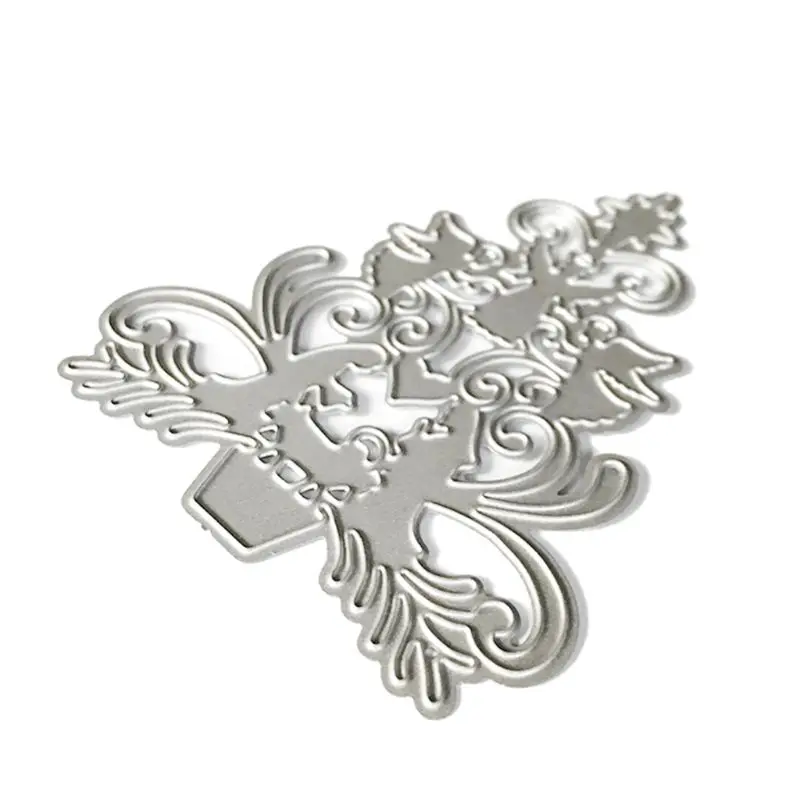 Фон с рождественской елью металлический Трафаретный вырубной штамп трафарет для