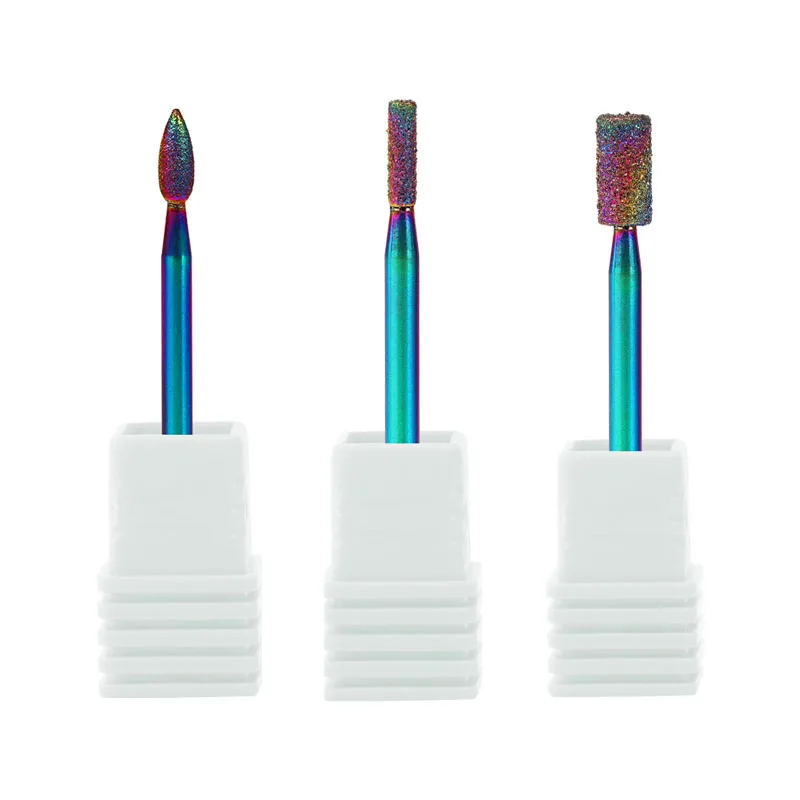 3 шт. сверла для ногтей Радужный Держатель резак маникюра Сверла машины