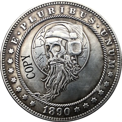 Hobo никелевая монета 1890-CC США Morgan Dollar копия типа 167 | Дом и сад
