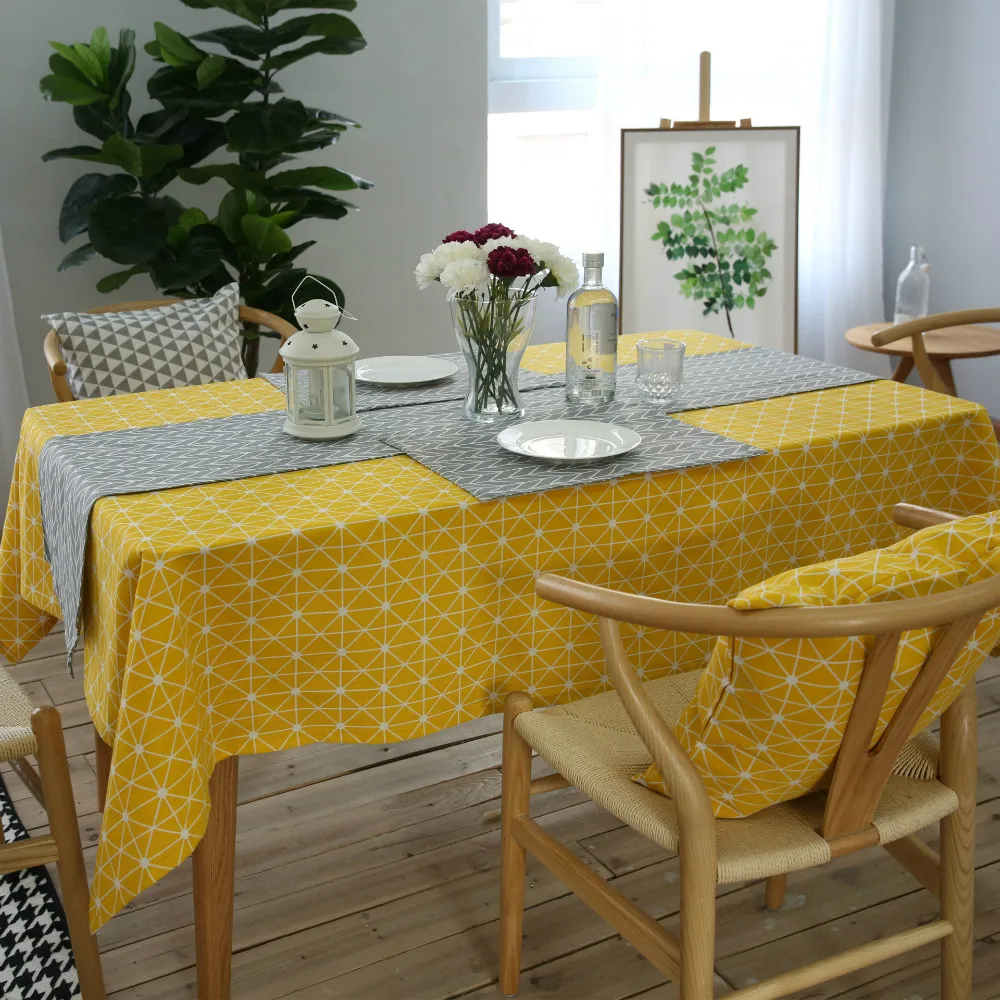 Европейская серая Геометрическая скатерть для стола обеденного в гостиную