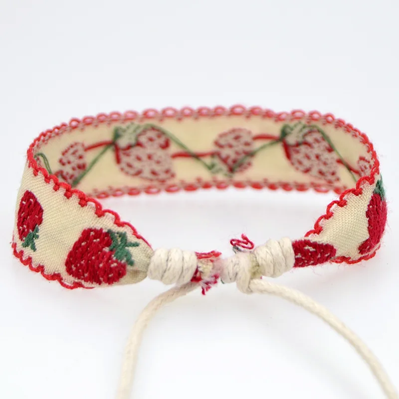 ABL085(1) новый яркий браслет из хлопка и льна в стиле ретро с кружевной вышивкой