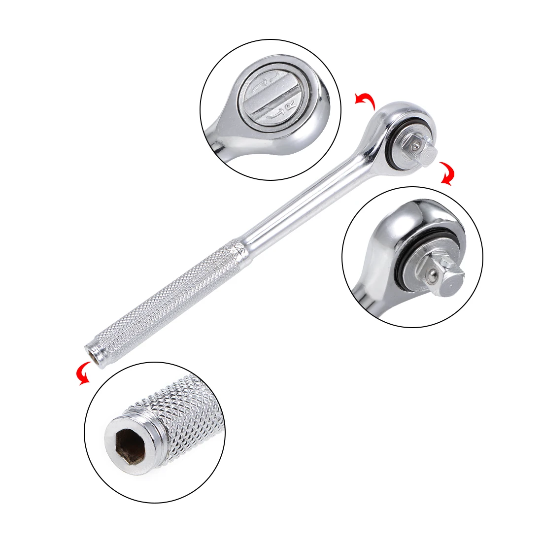 

uxcell Screwdriver Bit Set 13-in-1 Magnetic 1/4 Inch Hex w Ratchet Wrench and Sleeve