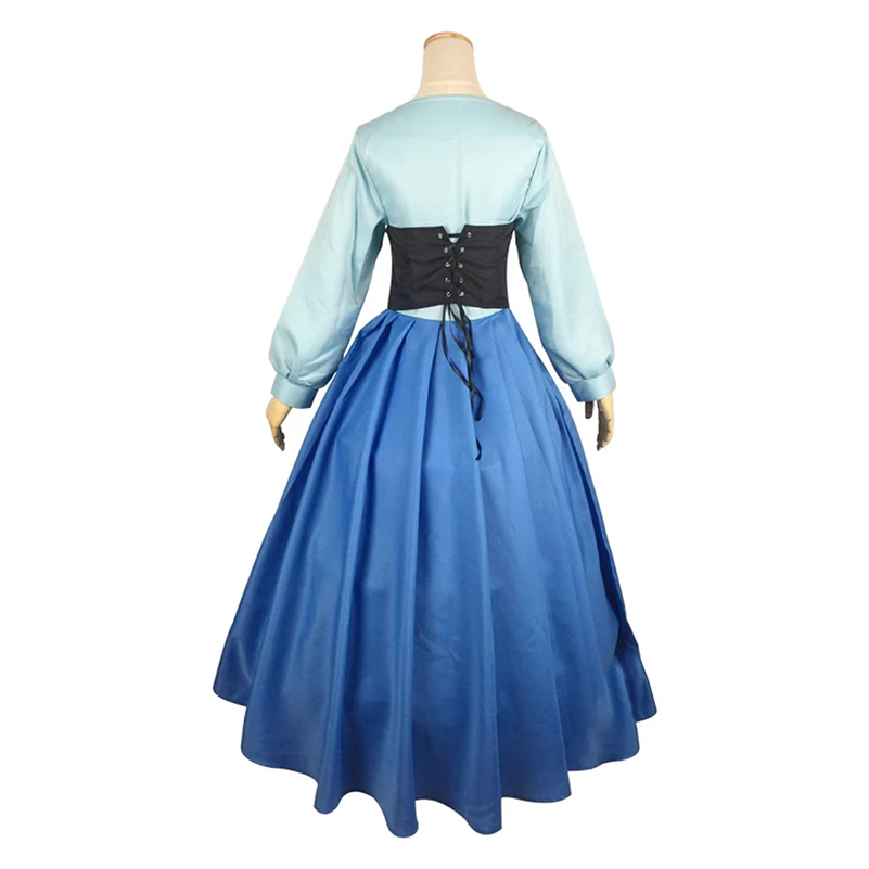 Женский костюм для косплея Ариэль голубое платье маленькой Русалочки взрослых