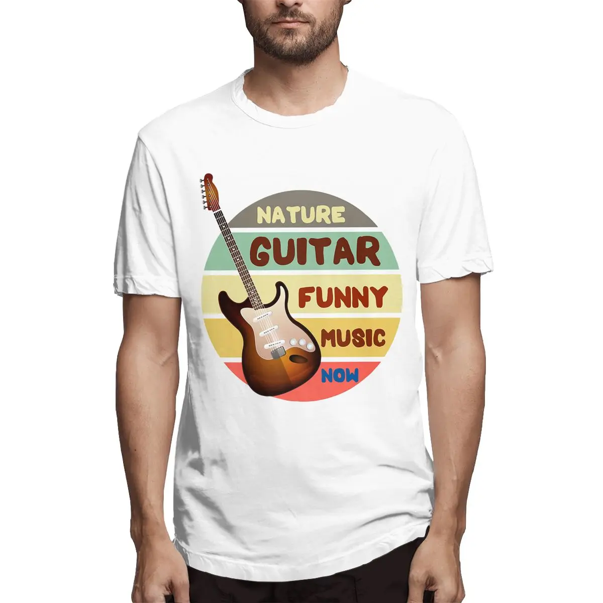 

Nature Guitar Men's Funny Tee Shirt Short Sleeve O Neck T-Shirt 100% Cotton Unique Clothes