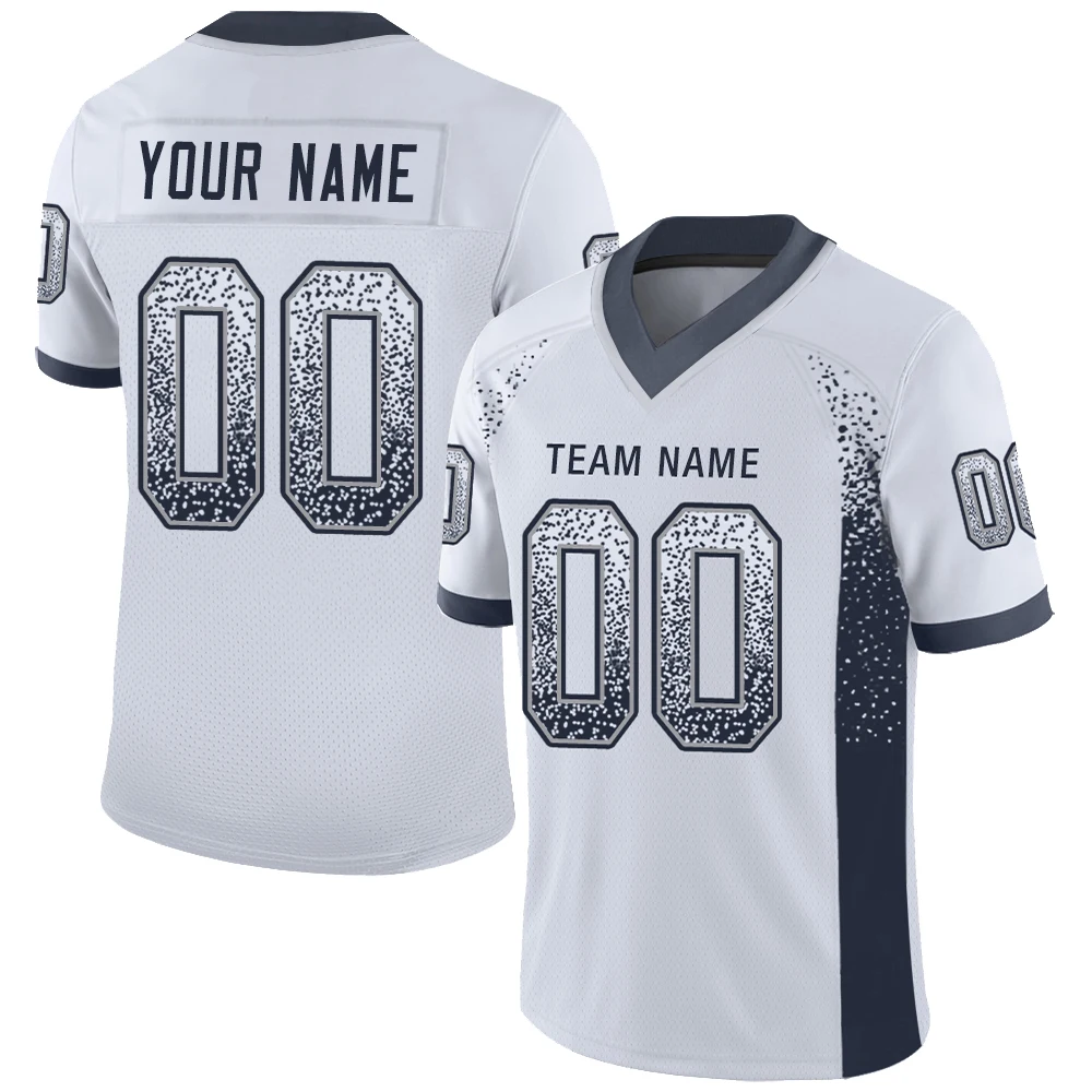 Custom American Football Jersey Graffiti Gradient Color Printing Team Name Number Football Shirt Outdoor Rugby Jersey Men/Youth