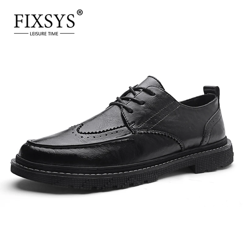 

FIXSYS кожаные Мужские модельные туфли со шнуровкой, на шнуровке; Туфли-оксфорды; Британский стиль; Обувь с перфорацией типа «броги»; Свадебная...