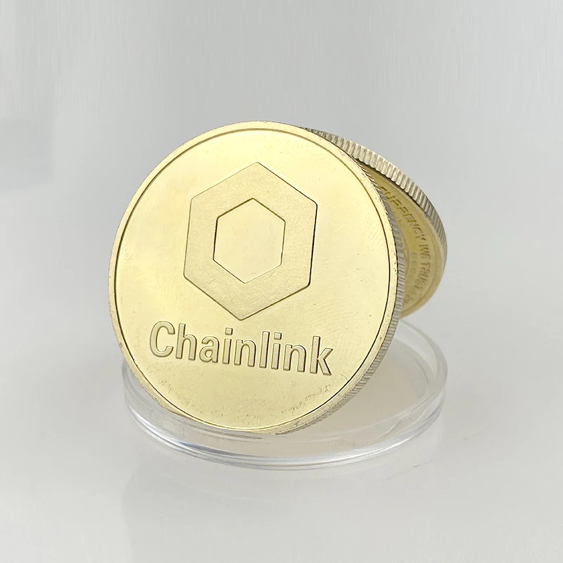 

Nice 1 pcs Chainlink Coin Gold Plated Crypto Coin Cryptocurrency As Great Gift