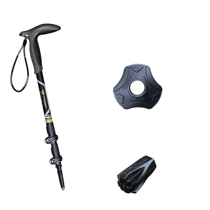 Verkaufen T-griff Carbon Fiber Walking Sticks Für Tourismus Cane Teleskop Trekking Nordic Walking Pole Wandern Krücken Outdoor Ultraleicht