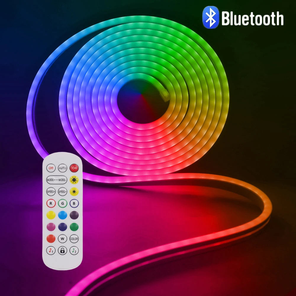

Неоновая лампа RGB SMD5050 с пультом дистанционного управления, 12 В, 72 светодиода/м, водонепроницаемая трубка из силикагеля, неоновая вывеска, Ги...