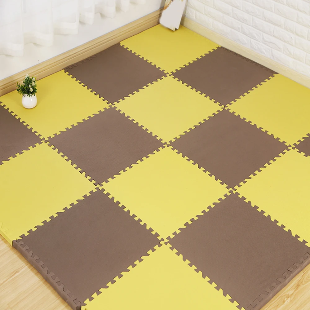 Yellow Coffee 10pcs 10 шт. для детей, eva пена игровой коврик-пазл детский игровой коврик ползающие коврики игрушки экологичный ковер детский тренажерный зал пол ковер декор комнаты - Цвет: Yellow Coffee 10pcs