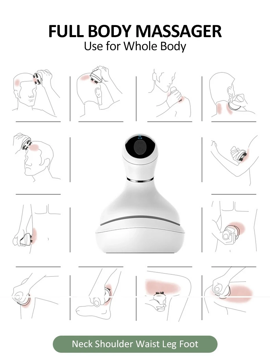 

Electric Scalp Massager 3DWaterproof Wireless Promote Hair Growt Vibrators Body Deep Tissue Knead Head Massager Antistress Relax