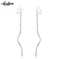 solid silver 100 925 sterling silver small star earrings fashion simple women long earring promotion wholesale price
