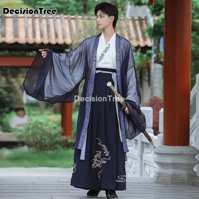

2023 traditional chinese style hanfu dress man woman embroidery elegant ancient folk dance costume chinese hanfu performance