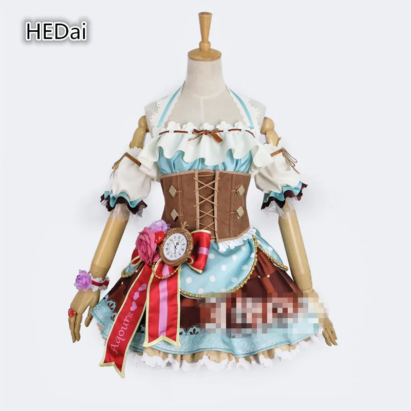 

В наличии! LoveLive!Sunshine ко Дню Святого Валентина Пробуждение Ватанабе вы горничной шоколад женский костюм для косплея, платье