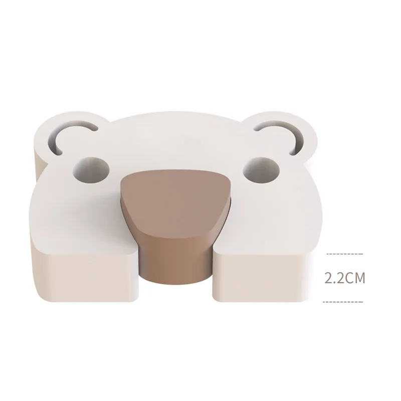 Tope de puerta de seguridad para beb&eacute;s, bloque de puerta gruesa blanca, antipellizco, protecci&oacute;n segura para ni&ntilde;os, Tope de puerta de seguridad con dibujos de animales-3