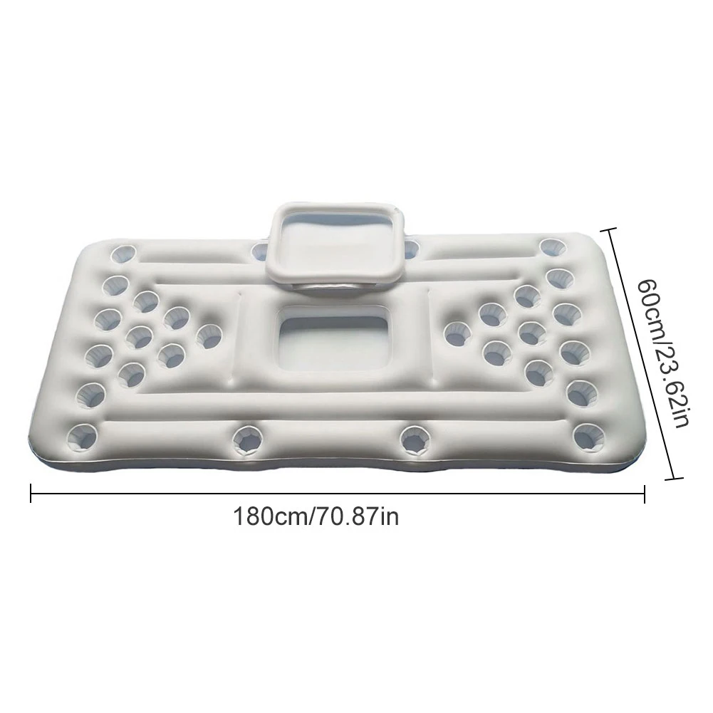 

Summer 24 Cup Holder Inflatable Beer Table Pool Float Water Party Fun Raft Floating Pool Game Air Mattress Cooler for Pool Party