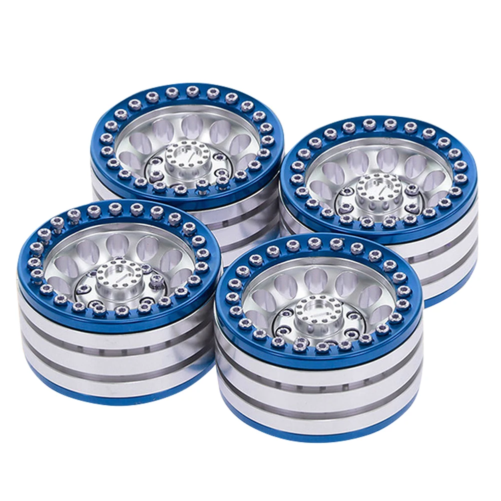 

1.9inch RC Beadlock Wheel Rims Portable Interactive Present Alloy Metal Wheel Hubs Children for 1/10 Crawler Car
