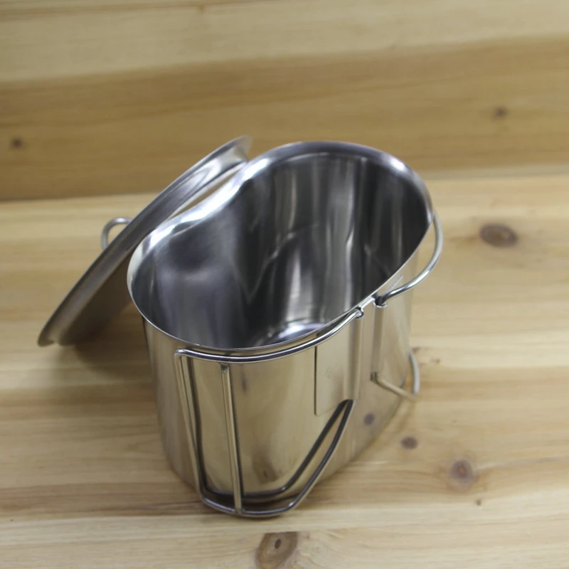 

Stainless Steel Canteen Cup 700Ml Portable with Cup Cover Outdoor Camping Hiking Pot
