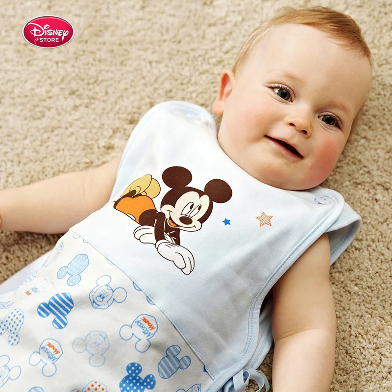

Disney baby cartoon Mickey Minnie anti-kick sleeping bag baby spring and autumn summer thin 100% cotton children sleeping bag