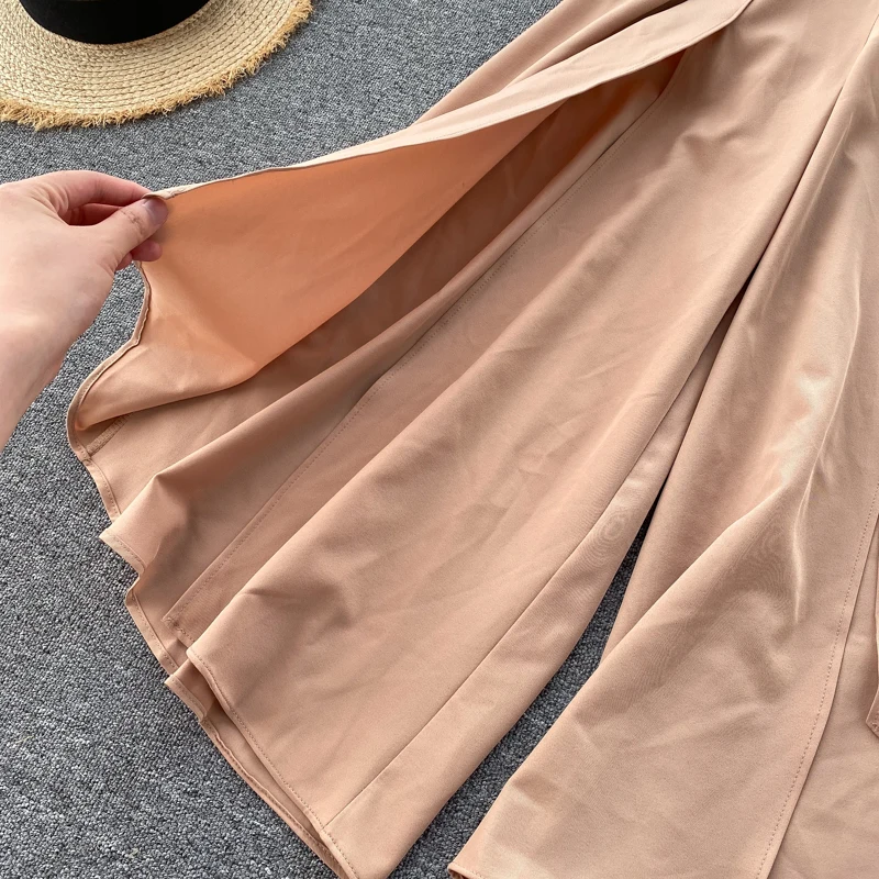 

Korean Design Slit Irregular Wide Leg Pants Female 2020 Women High-Waisted Thin Drape Wild Casual elegant Pants Office Lady