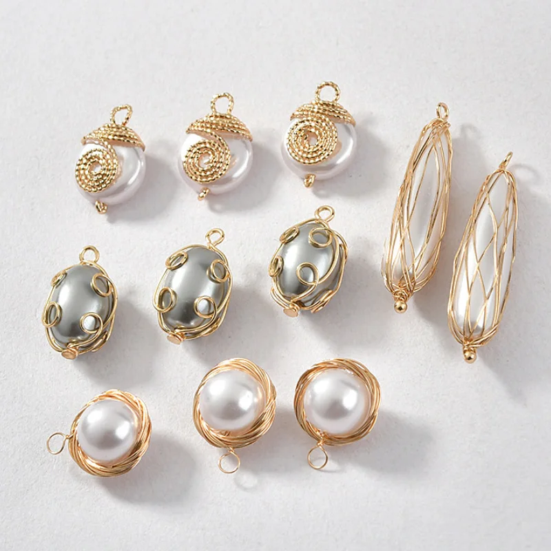 

10PC DIY Imitation Pearl Pendants Fashion Retro Jewelry Female Jewelry Necklace Earring Accessories Wholesale
