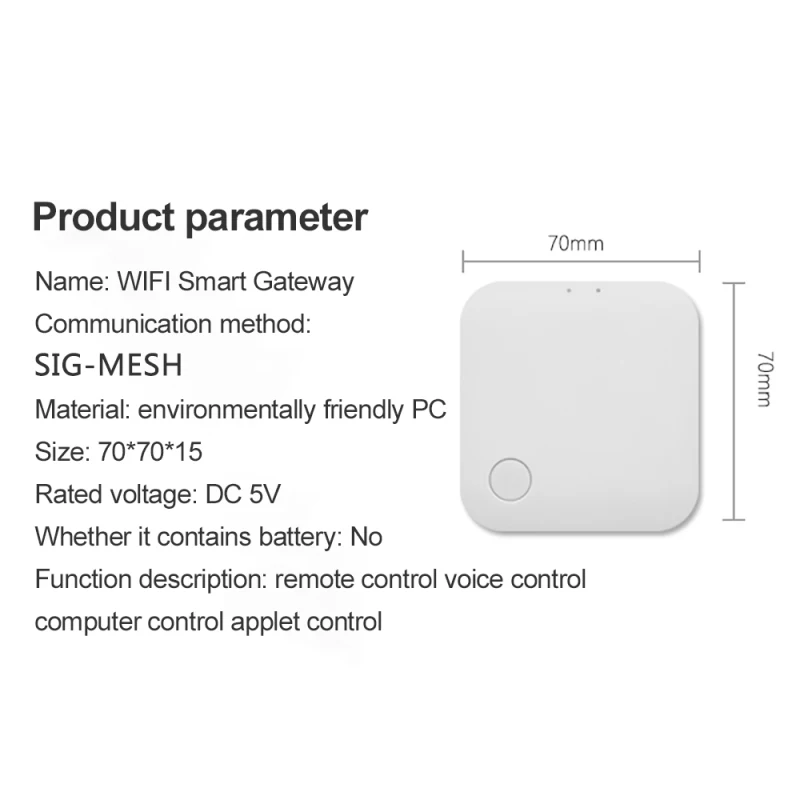 

SIG-MESH 5.0 Smart Bluetooth Gateway Tuya Smart Wireless Gateway Multi-function SIG Bluetooth Gateway System Smart Home Supplies