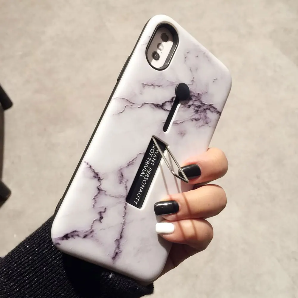 KISSCASE мраморный Телефон чехол для iPhone 7 8 держатель телефона 6 6s 10 X XS XR MAX Plus задняя
