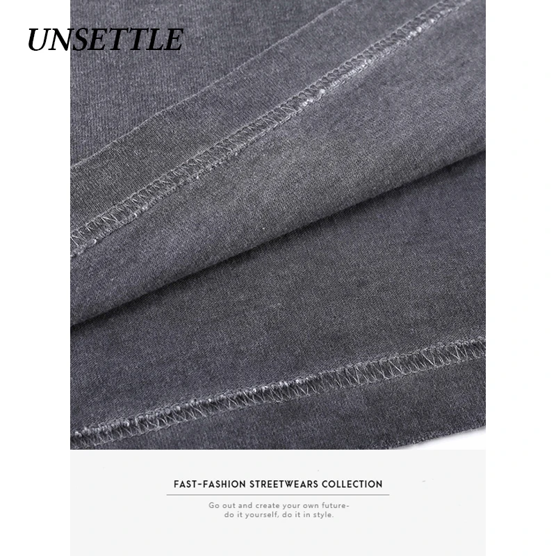 UNSETTLE футболка с забавным принтом тяжелая ткань потертая уличная мода Мужская в